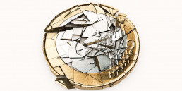 pièce en euro fragmentée